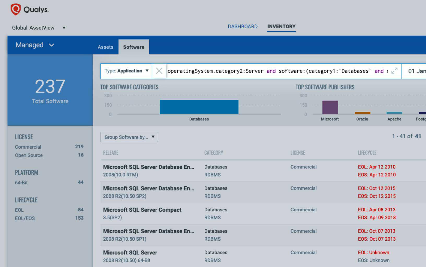 Asset search view in Qualys Global AssetView | Qualys, Inc.