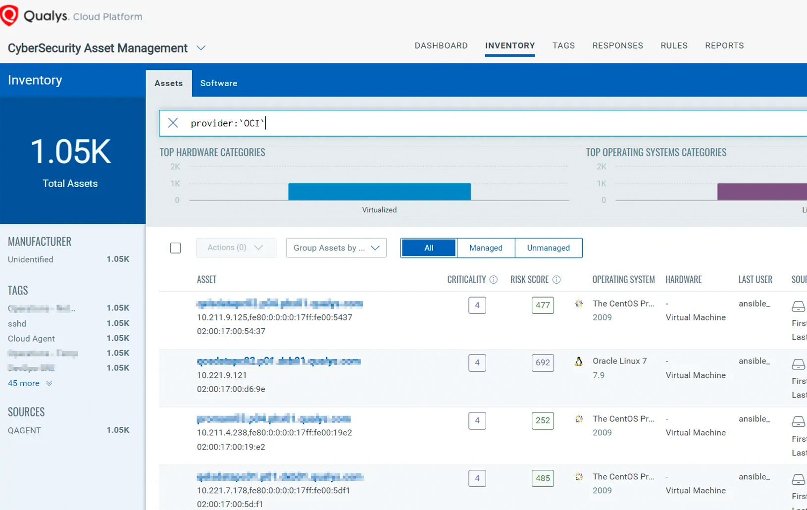 Qualys AssetView - Oracle Cloud Workload Security Overview