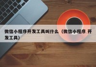 微信小程序开发工具叫什么（微信小程序 开发工具）